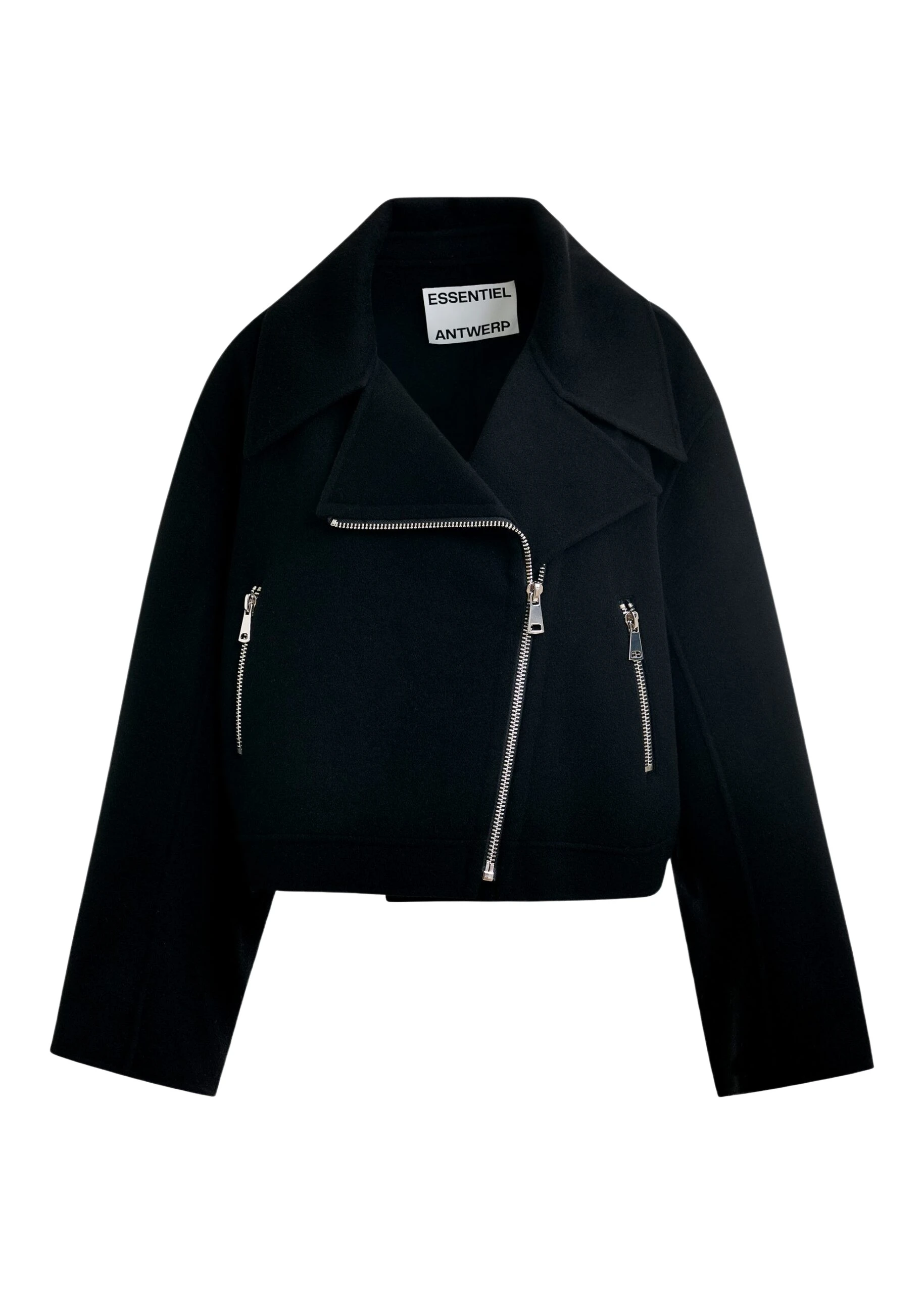 Essentiel-Antwerp-Black-wool-double-faced-jacket-scaled60550_nobg Black wool double-faced jacket