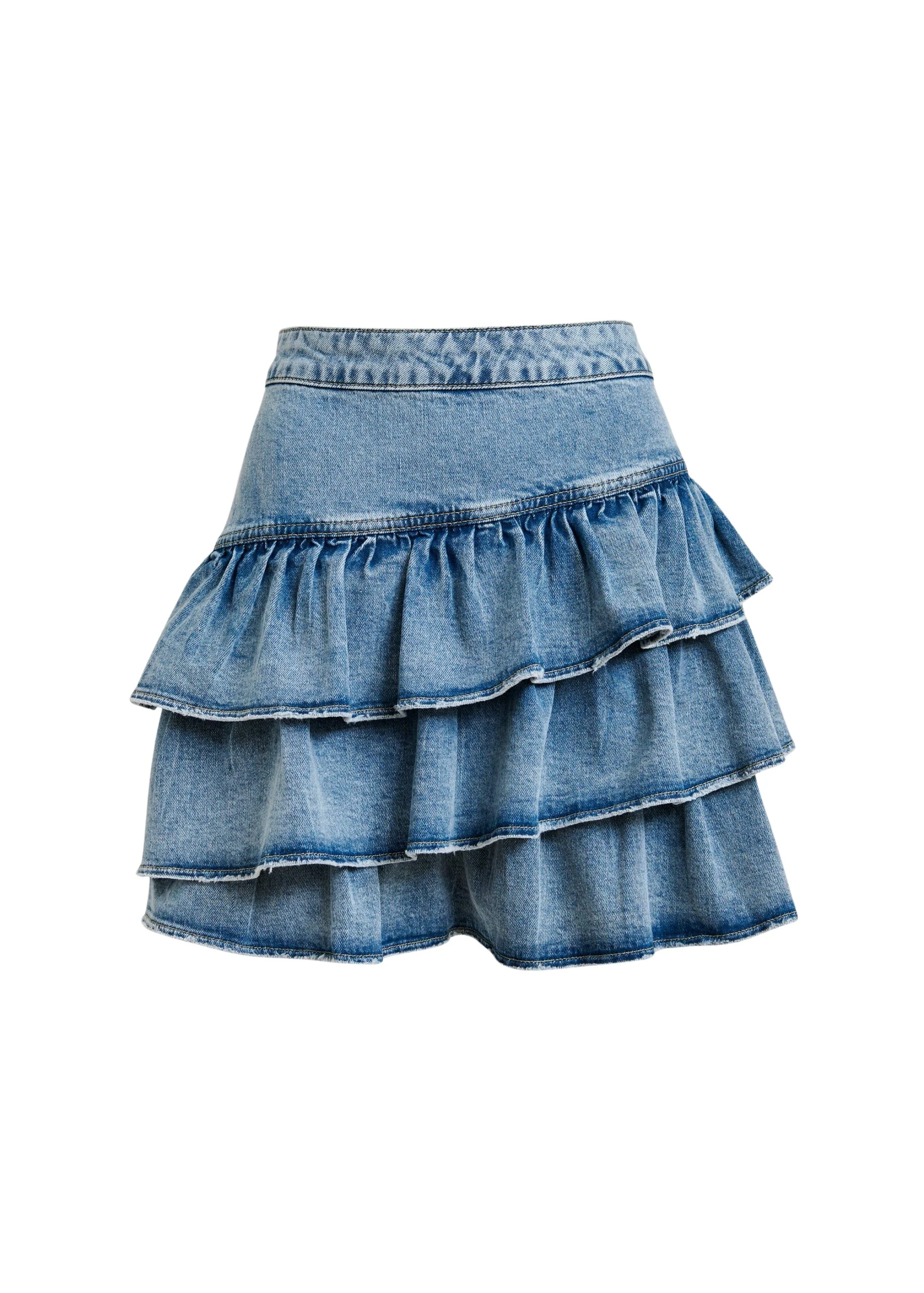 Essentiel-Antwerp-Blue-cotton-miniskirt-with-ruffle-details-scaled80796_nobg Blue cotton miniskirt with ruffle details
