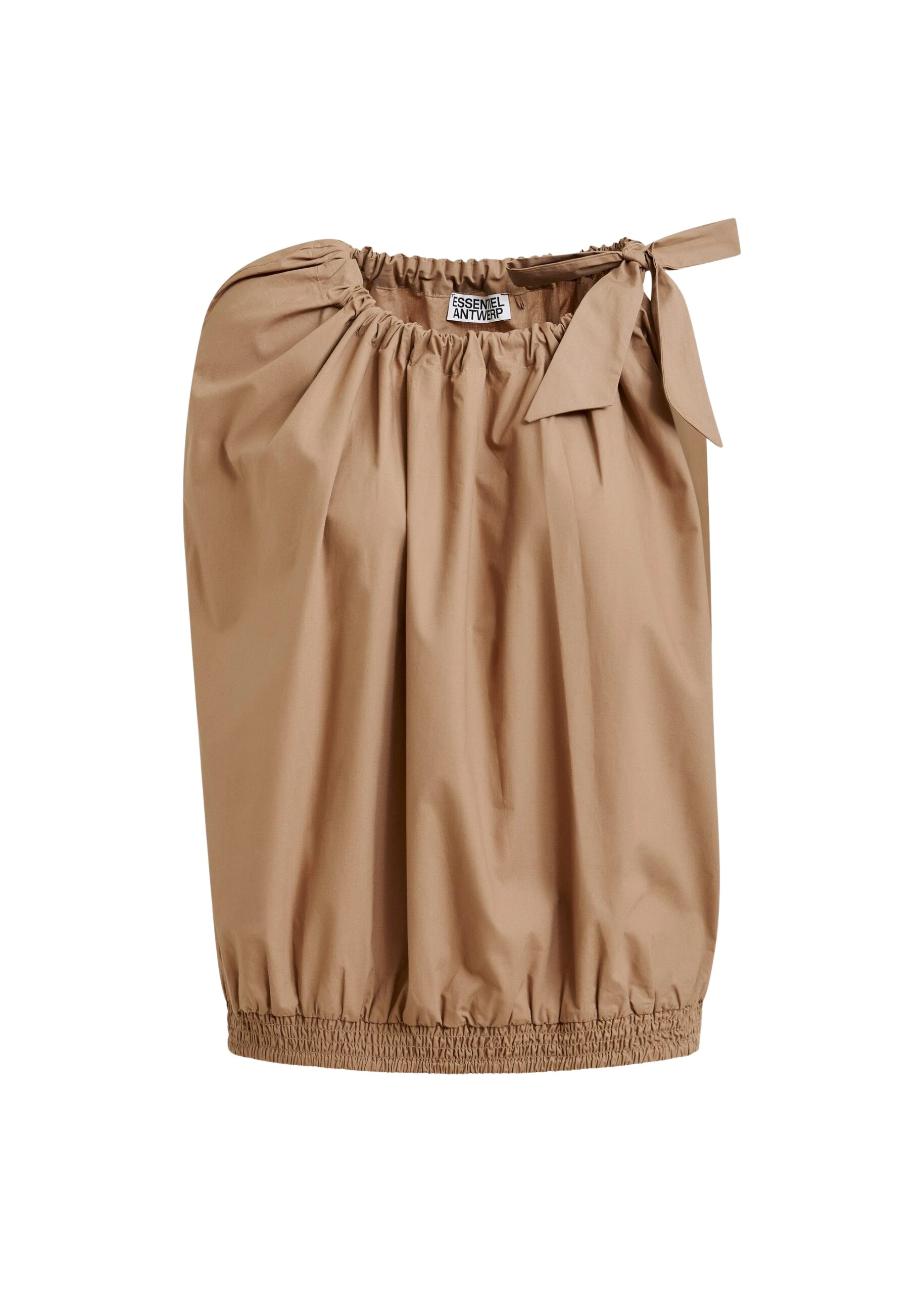 Essentiel-Antwerp-Brown-asymmetric-top-with-neck-tie-ribbon-scaled23925_nobg Brown asymmetric top with neck-tie ribbon