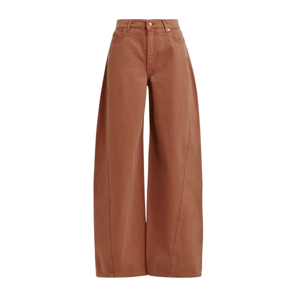 Brown barrel-leg jeans