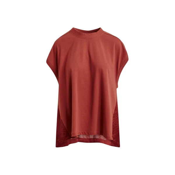 Burned orange cap-sleeve organic cotton T-shirt