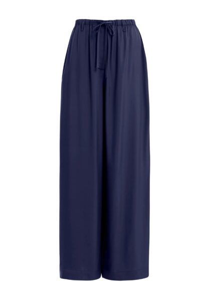 Dark blue relaxed-fit pants with drawstring
