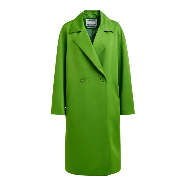 Green double-breasted coat
