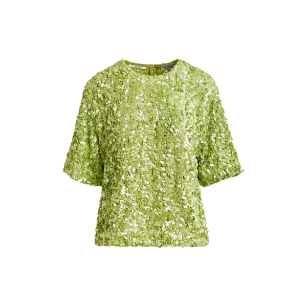 Green sequin-embellished top