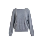 Grey sweater with rhinestone strings