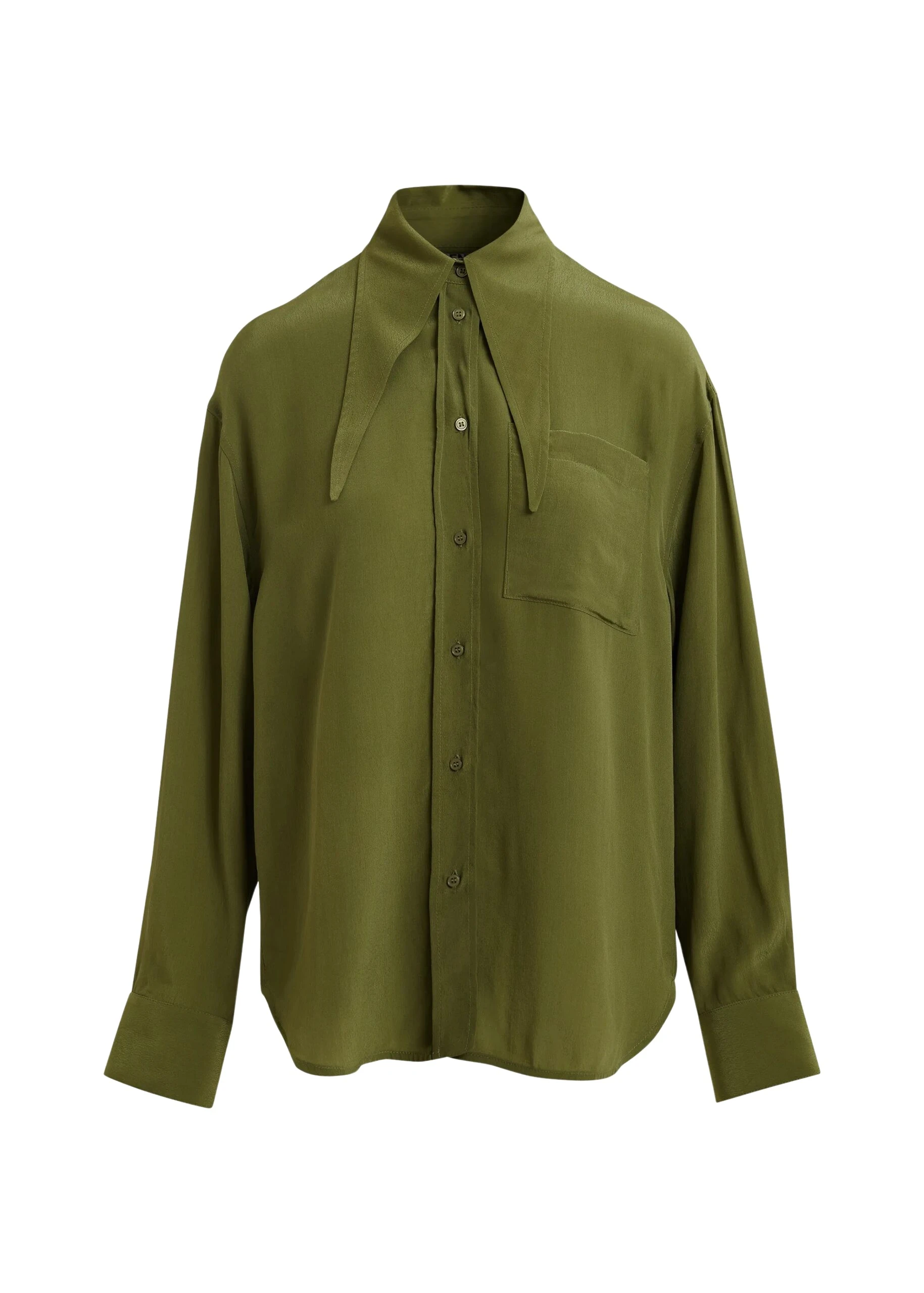 Essentiel-Antwerp-Khaki-oversized-tie-collar-shirt-scaled86389_nobg Khaki oversized tie-collar shirt