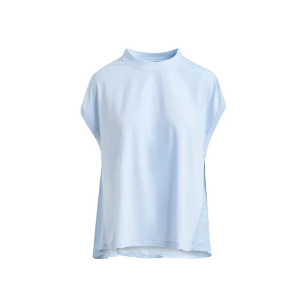 Light blue cap-sleeve organic cotton T-shirt