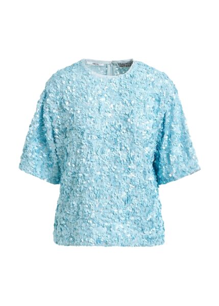 Light blue sequin-embellished top