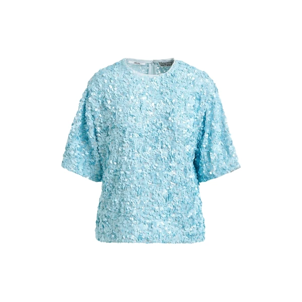 Light blue sequin-embellished top