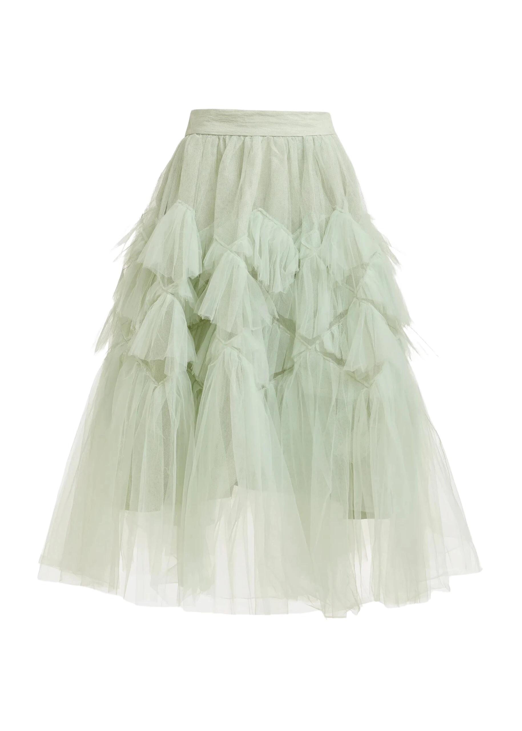 Essentiel-Antwerp-Light-green-asymmetrical-tiered-tulle-midi-skirt-scaled54051_nobg Light green asymmetrical tiered tulle midi skirt
