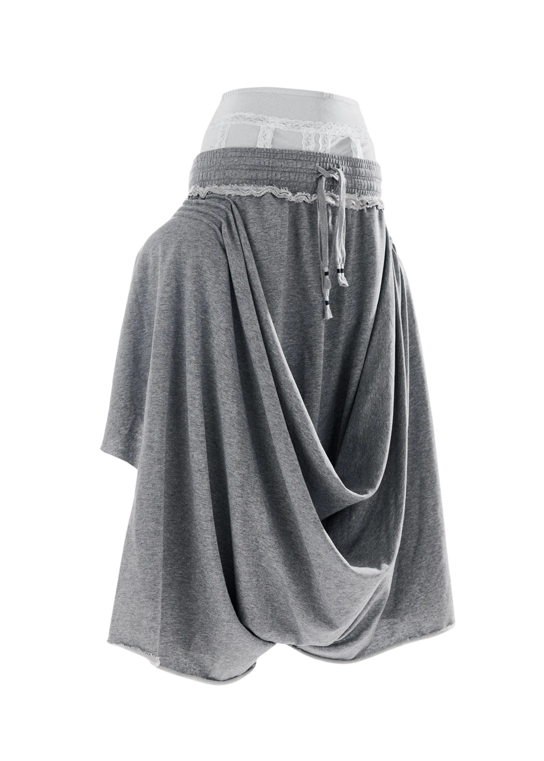 Essentiel-Antwerp-Light-grey-draped-jersey-pants-with-off-white-lace-undergarment-scaled63990_nobg Light grey draped jersey pants with off-white lace undergarment