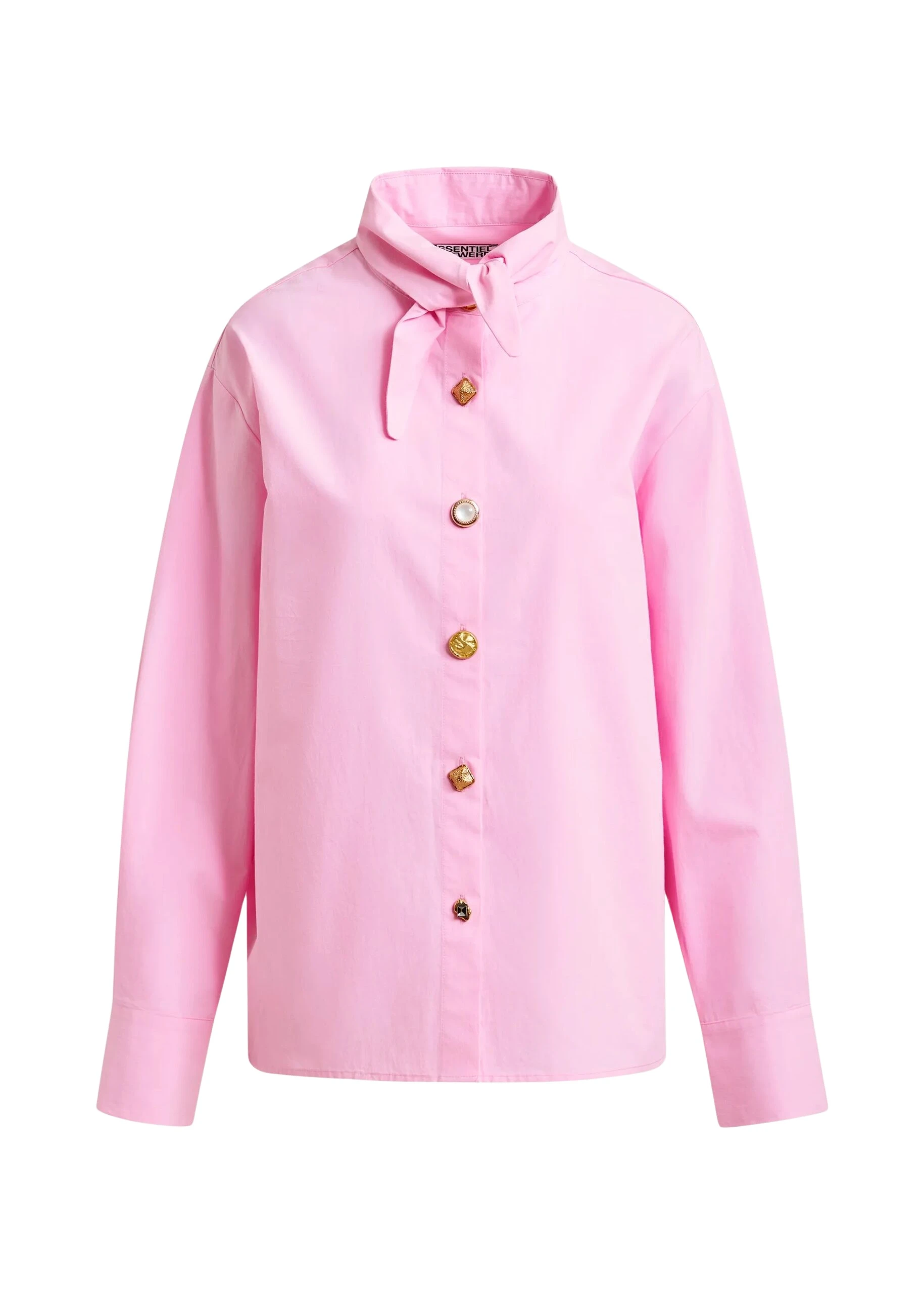 Essentiel-Antwerp-Light-pink-cotton-shirt-with-elongated-collar-and-mismatched-buttons-scaled54816_nobg Light pink cotton shirt with elongated collar and mismatched buttons