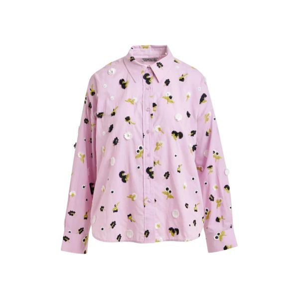 Light purple cotton shirt with black