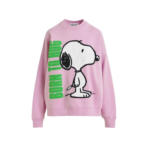 Lilac cotton sweatshirt with Peanuts™ Snoopy motif