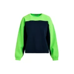 Navy and green two-tone knit sweater