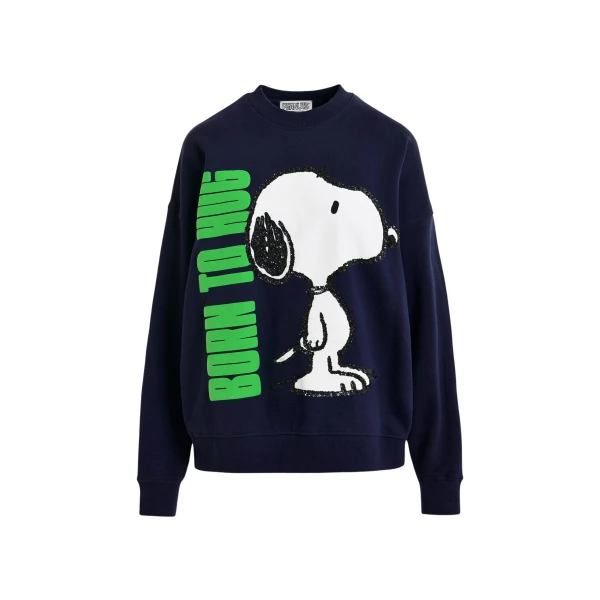 Navy cotton sweatshirt with Peanuts™ Snoopy motif