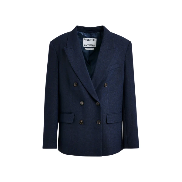 Navy double-breasted blazer