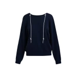 Navy sweater with rhinestone strings