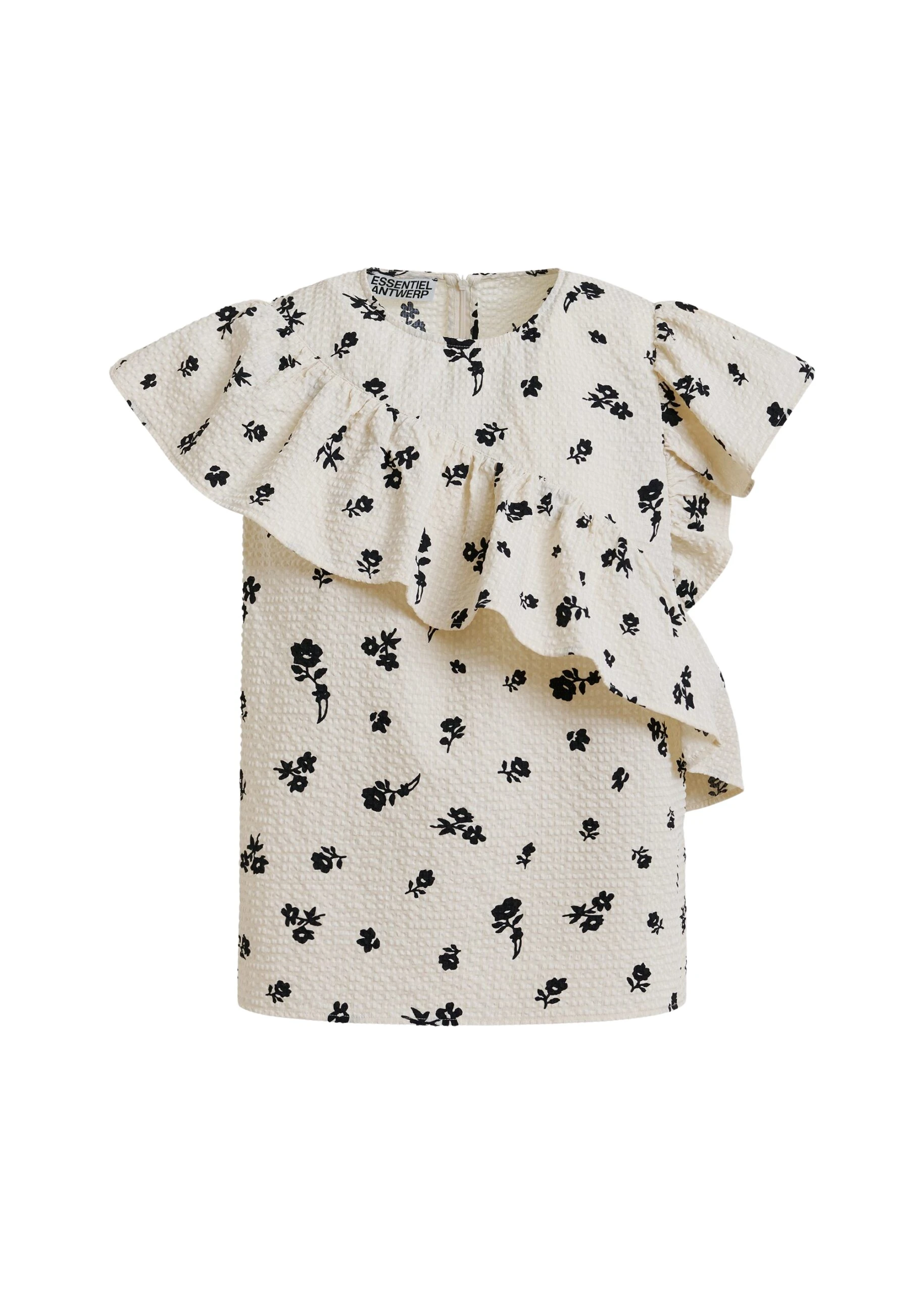 Essentiel-Antwerp-Off-white-and-black-asymmetrical-top-with-ruffle-details-scaled88145_nobg Off-white and black asymmetrical top with ruffle details