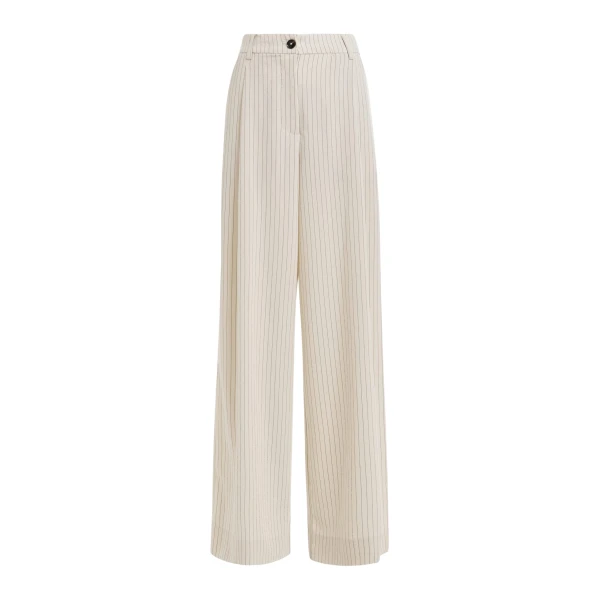 Off-white and black striped wide-leg pants