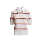 Essentiel-Antwerp-Off-white-and-multicolor-striped-honeycomb-knit-polo-with-rhinestone-embellished-detachable-collar-scaled31652_nobg Off-white and multicolor striped honeycomb knit polo with rhinestone-embellished detachable collar