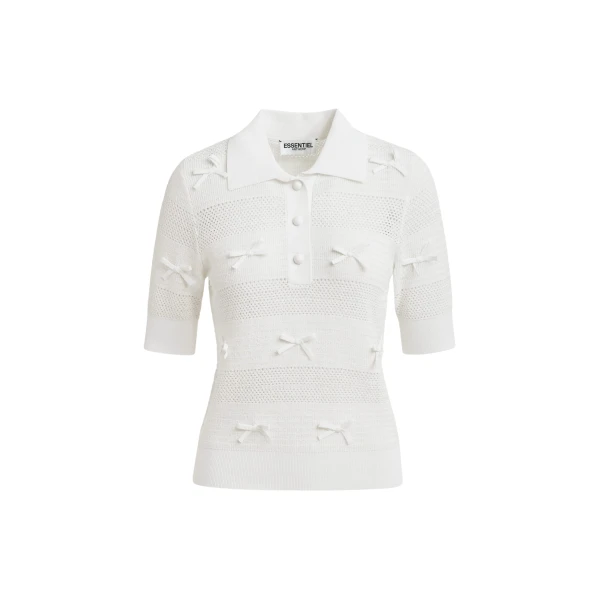 Off-white bow-embellished knit polo
