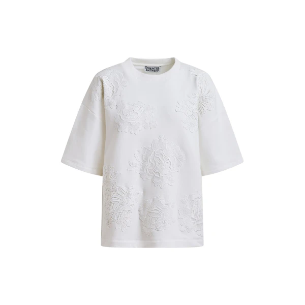 Off-white floral lace-embellished sweatshirt
