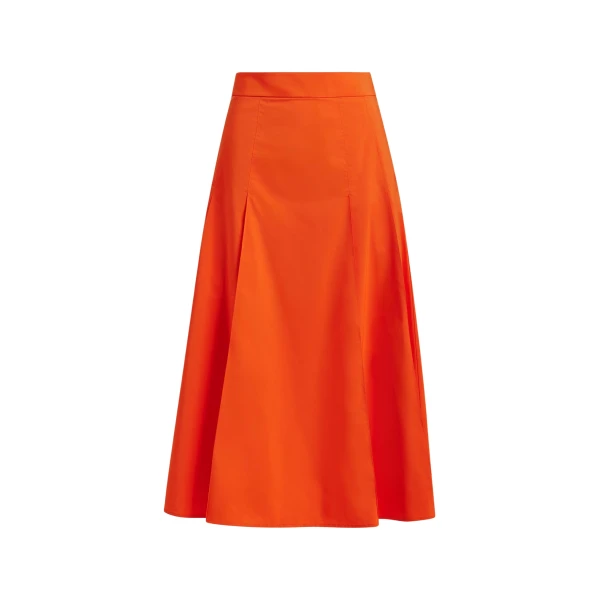 Orange a-line midi skirt