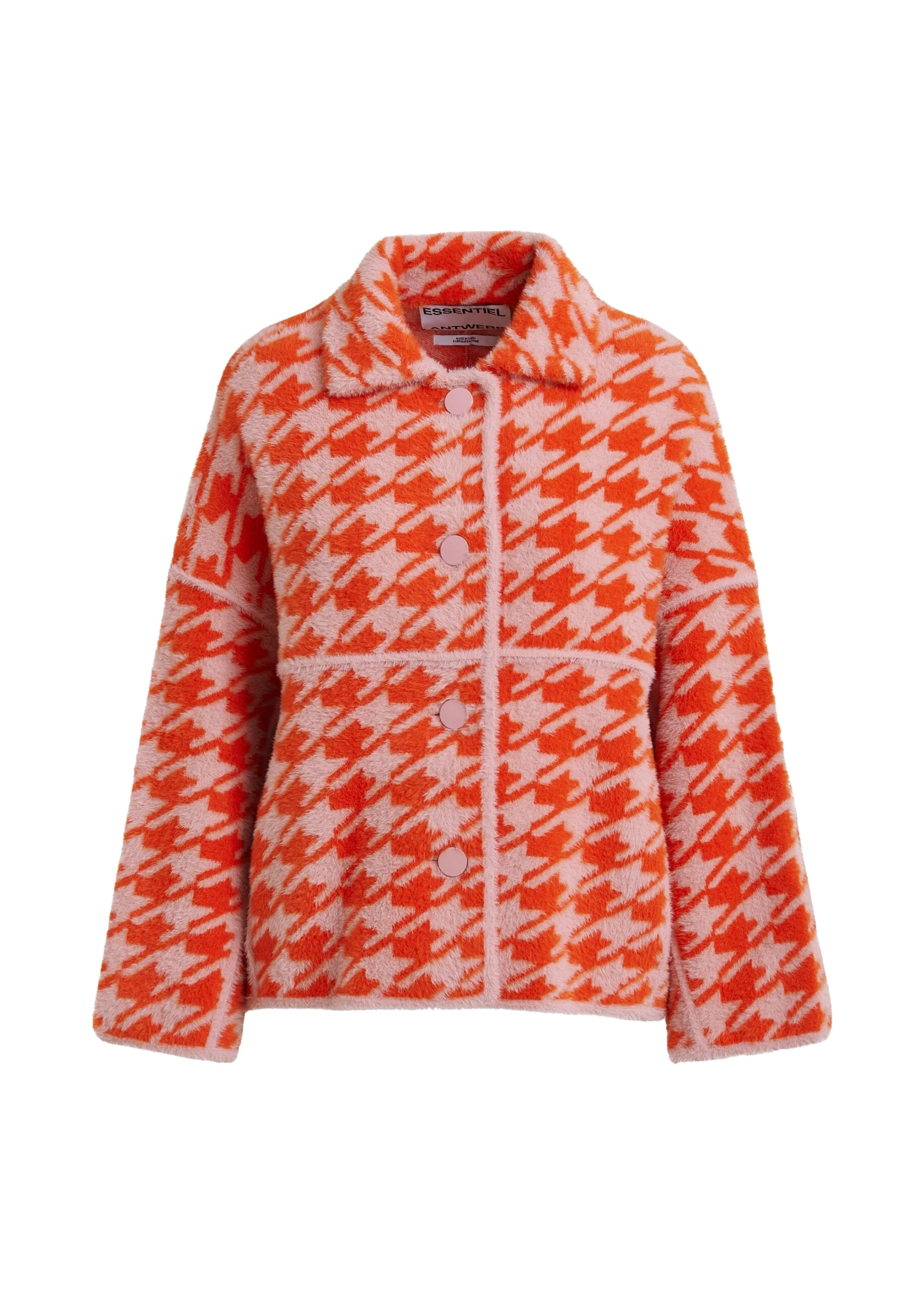 Essentiel-Antwerp-Orange-and-dusty-pink-houndstooth-knit-cardigan-scaled97807_nobg Orange and dusty pink houndstooth knit cardigan