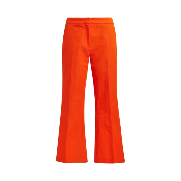 Orange cropped flared pants