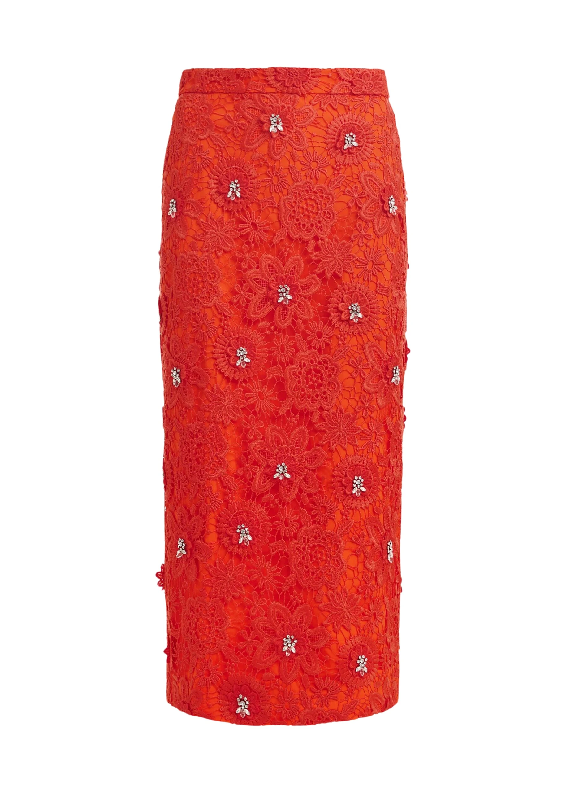 Essentiel-Antwerp-Orange-floral-lace-pencil-skirt-with-rhinestone-embellishments-scaled31832_nobg Orange floral lace pencil skirt with rhinestone embellishments