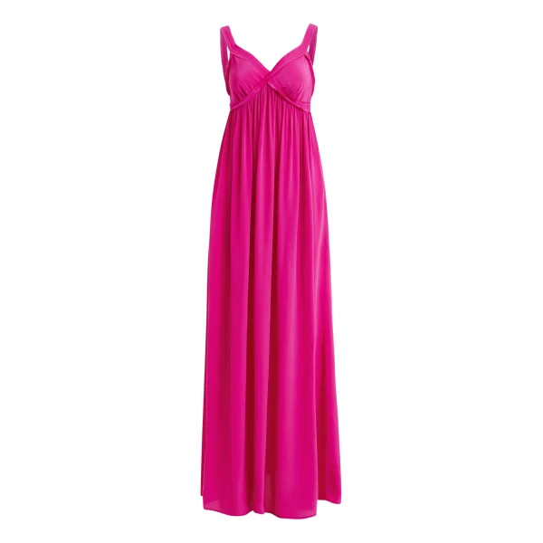 Pink babydoll maxi dress with empire waistline