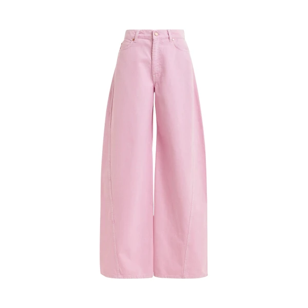 Pink barrel-leg jeans