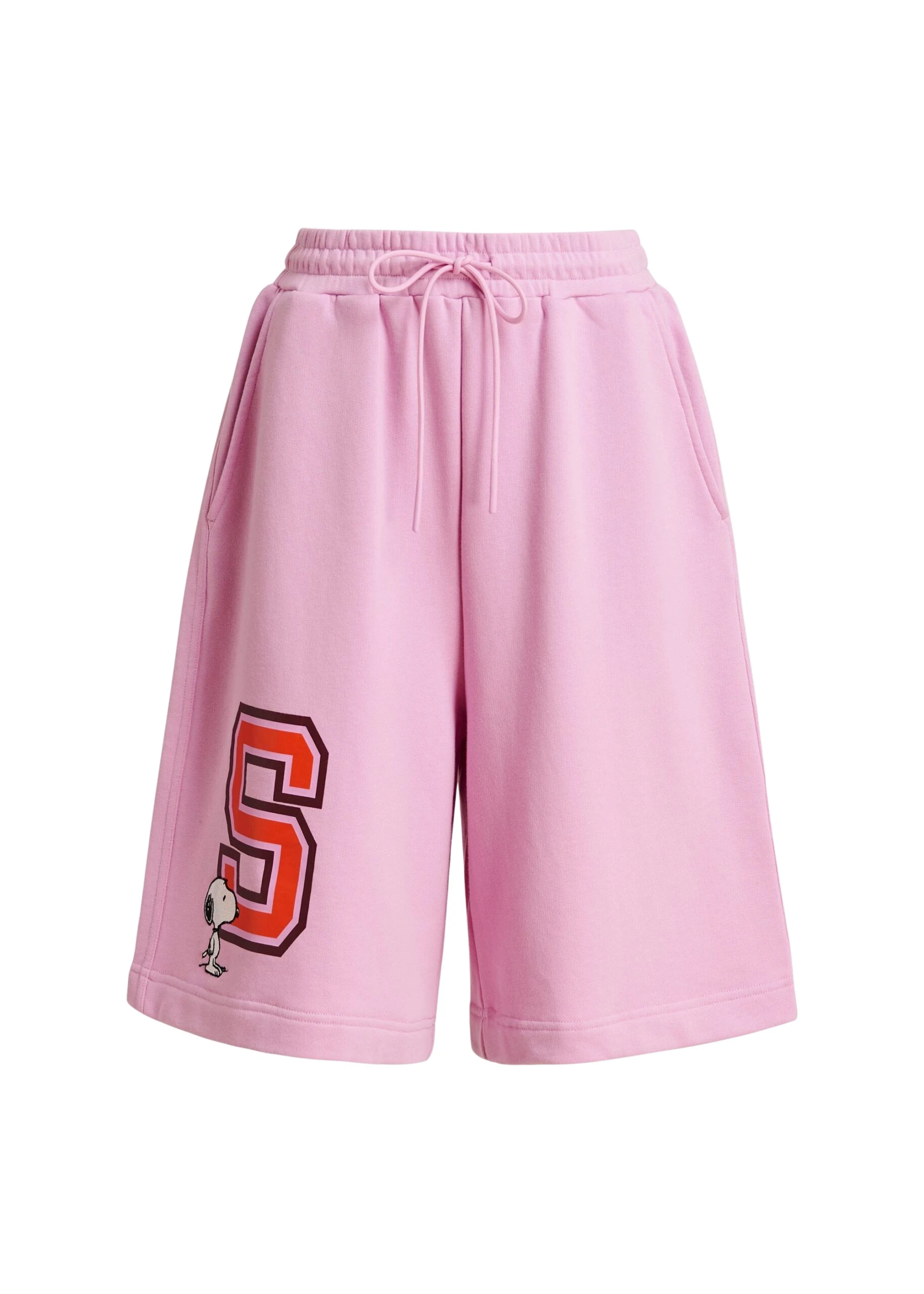 Essentiel-Antwerp-Pink-cotton-blend-Peanuts™-shorts-with-letter-applique-scaled62696_nobg Pink cotton-blend Peanuts™ shorts with letter appliqué