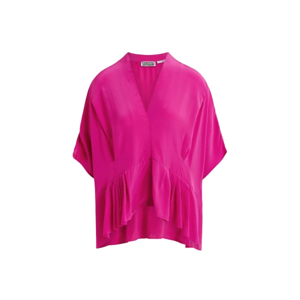 Pink oversized top with peplum hemline