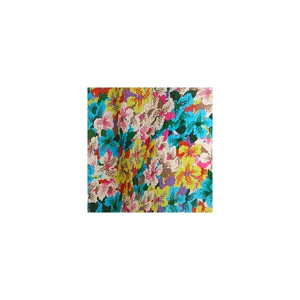 red and multicolor silk-blend floral print wide-leg pants
