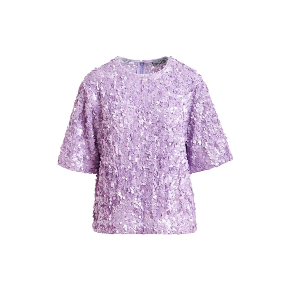 Purple sequin-embellished top