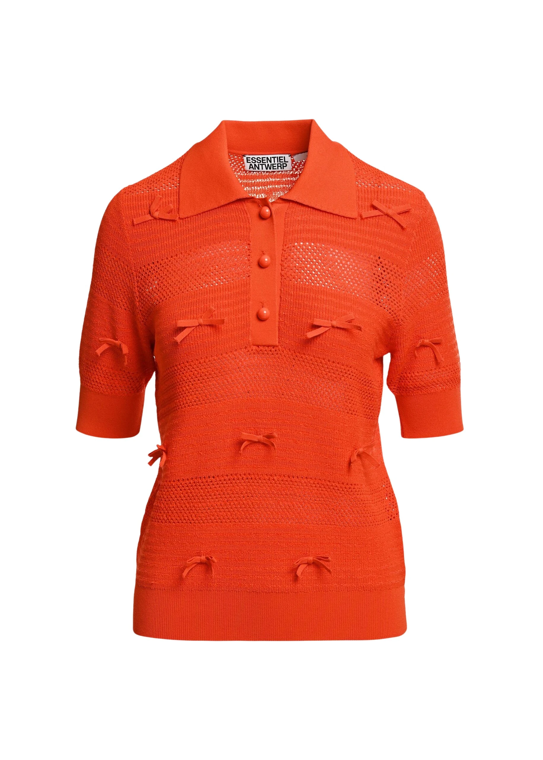 Essentiel-Antwerp-Red-bow-embellished-knit-polo-scaled73515_nobg Red bow-embellished knit polo