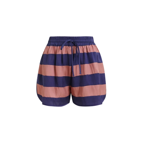 Vintage pink and purple striped mini sports shorts