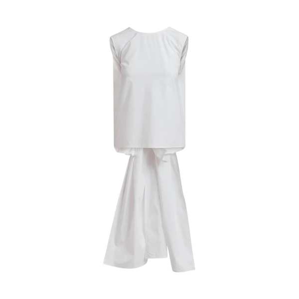 White cotton wrap tie top with low back