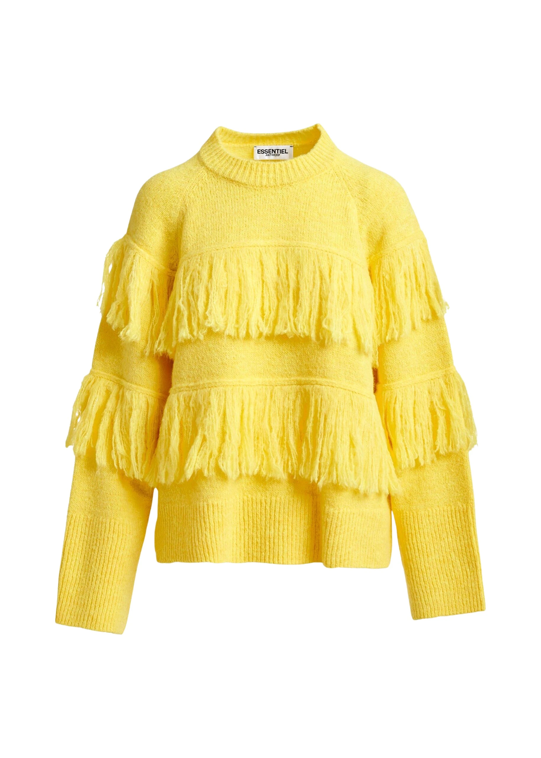 Essentiel-Antwerp-Yellow-sweater-with-fringe-details-scaled55396_nobg Yellow sweater with fringe details