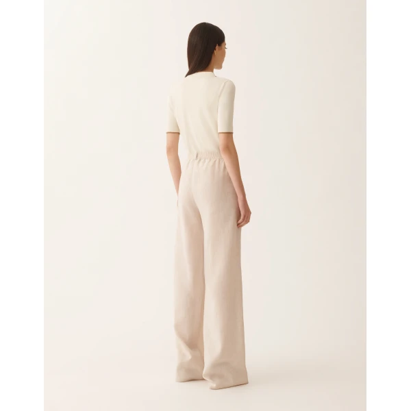 Amelia Jogging Pants in Natural Linen Fabric