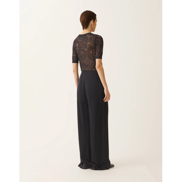 Amelia Trousers in Midnight Blue Enver Satin