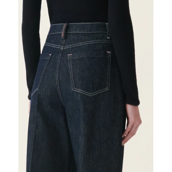 Barrel Denim Trousers in Softened Blue