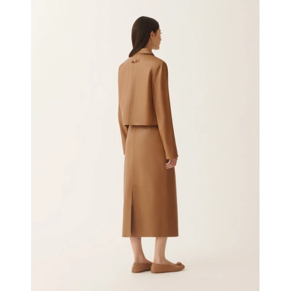 Boxy Jacket in Lissé Nappa