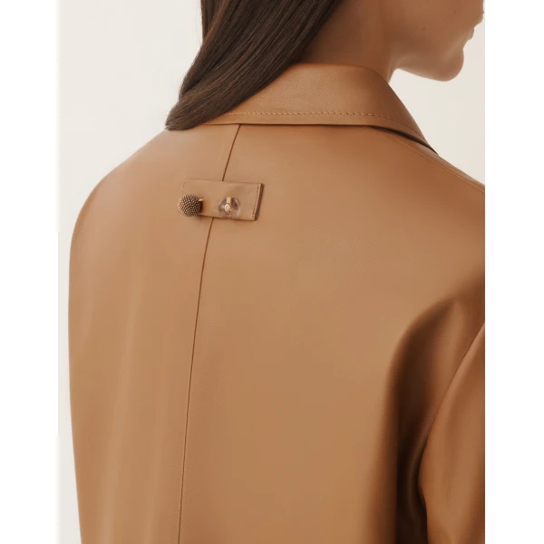 Boxy Jacket in Lissé Nappa, Wicker - Image 6