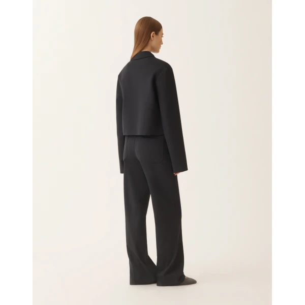Boxy Jacket in Midnight Blue Milano Stitch Jersey