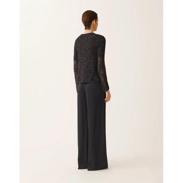 Cardigan in Midnight Blue Micro Sequins