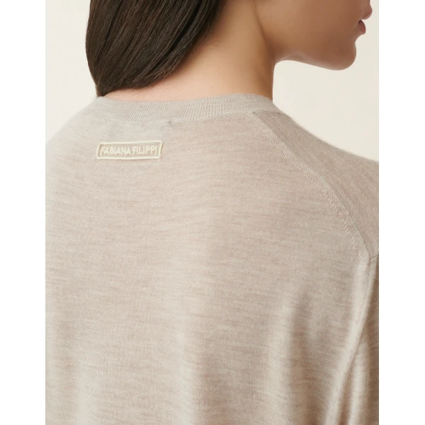 Cashmere and Silk Sweater in Cachà - Image 6