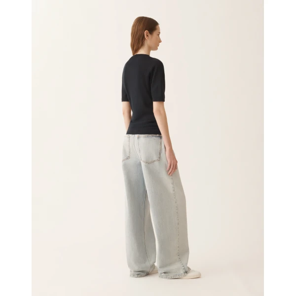 Cashmere and Silk Sweater in Night Blue